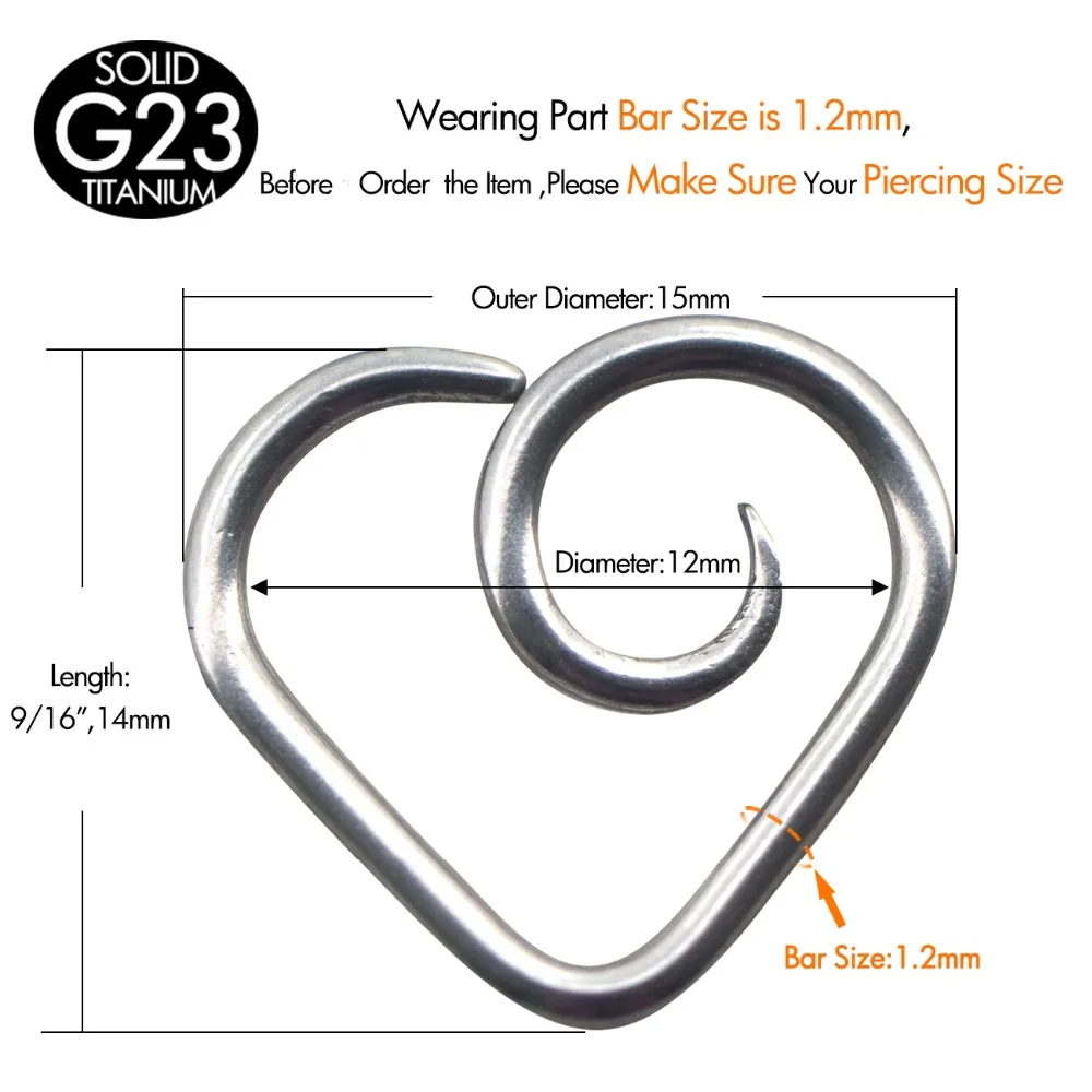 Тело панк G23 титана пирсинг ухо сердце Daith серьги Daith кольцо кольца 16 г без аллергии звезда кольцо на козелок пирсинг 1 шт