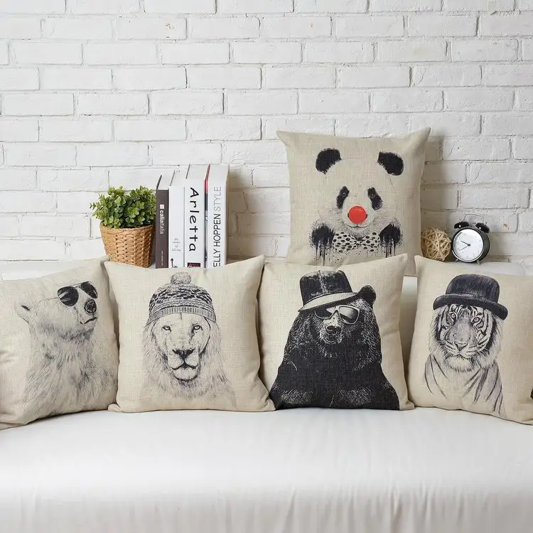 Подушка массажер в виде панды медведей тигра белых льва pillow massager home decor | Отзывы и видеообзор