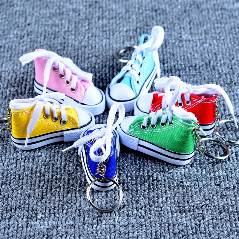 

Trendy Cute Sport Shoes Keyring Mini 3D Sneaker Canvas Shoes Keychain Tennis Shoe Chucks For Men Jewelry