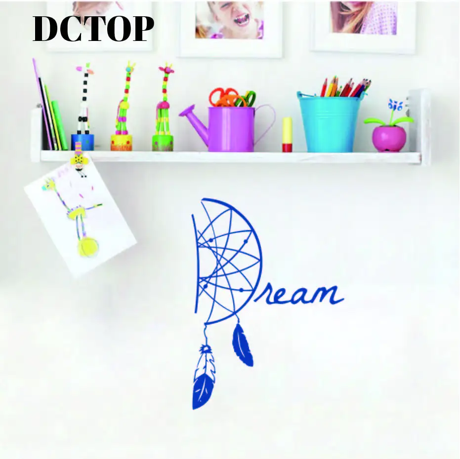 Art Dream Catcher Wall Sticker Tribal Ethnic Feathers Amulet India Vinyl Decals Living Bedroom Home Decorative Mural Wallpaper | Дом и сад