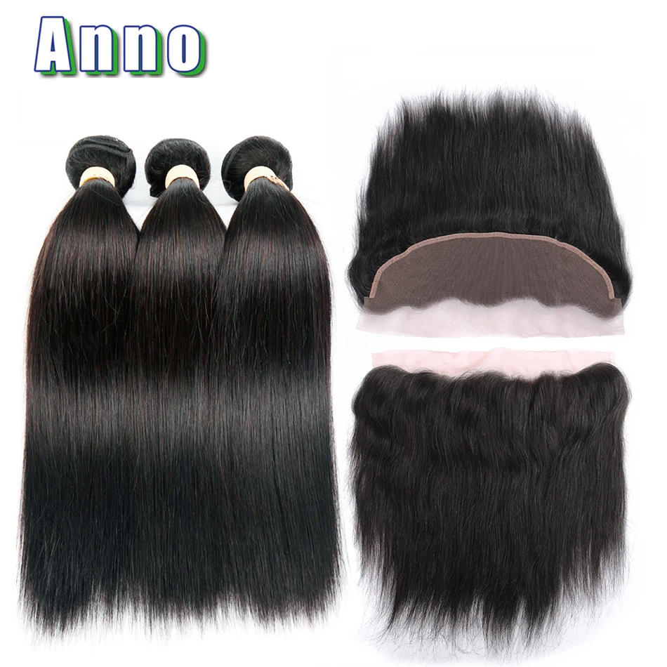 Бразильский Девственные Волосы С Закрытием 3 Пучки Бразильские Прямые с Уха До