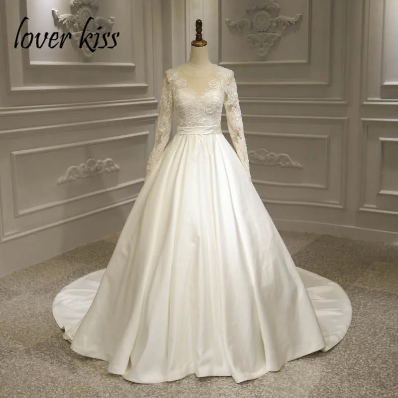 Романтическое кружевное и атласное свадебное платье Lover Kiss Vestido De Noiva 2021 свадебные