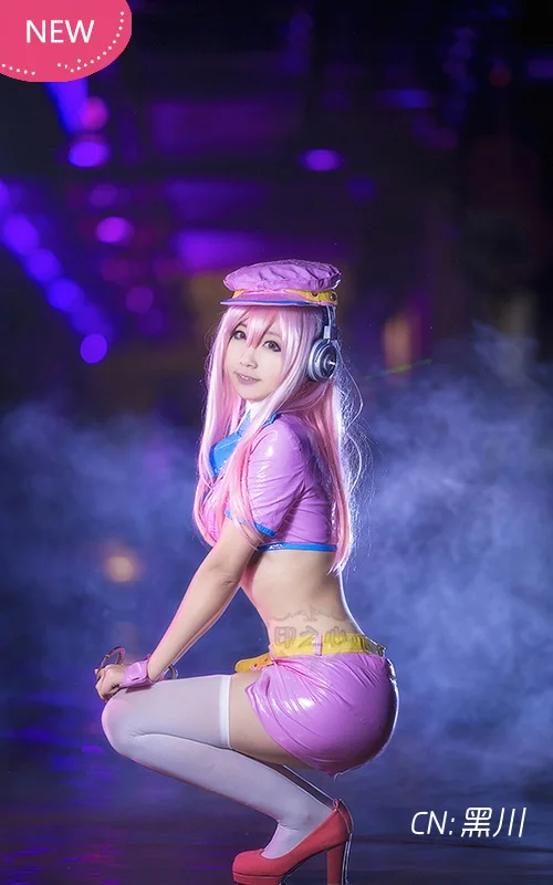 SUPERSONICO cosplay Super Sonico Space Time костюм полицейского для косплея кроп топ юбка