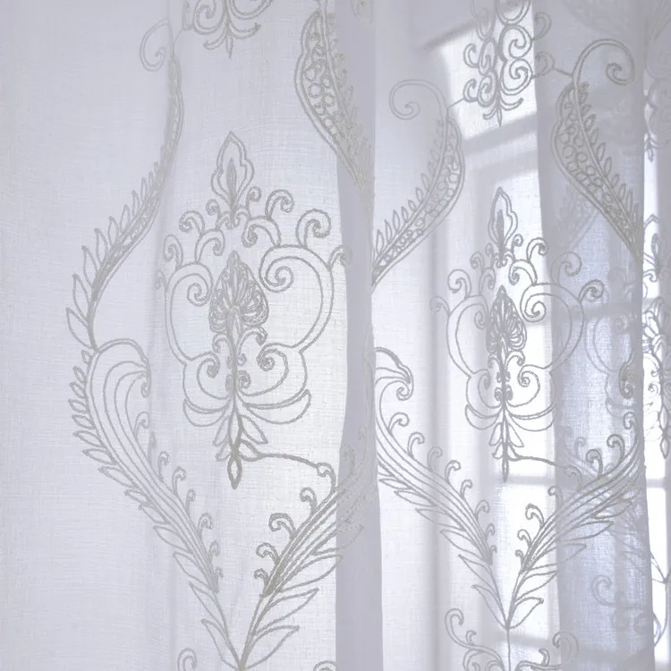Европейский белый вышитый цветок тюль занавески s для спальни гостиной окна