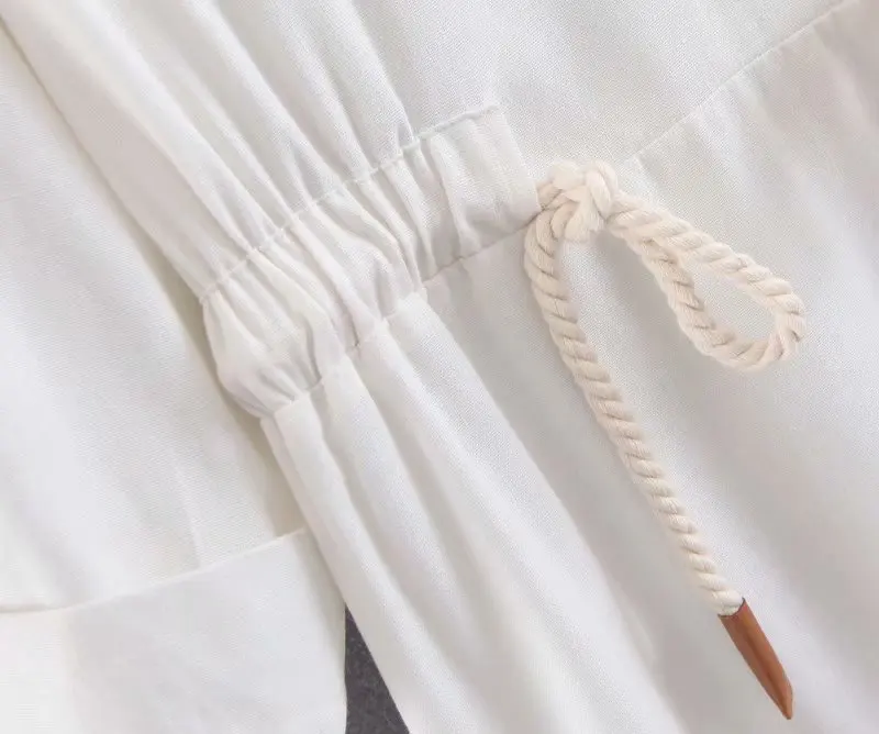 2019 Европейский стиль женское модное однотонное льняное платье с v образным