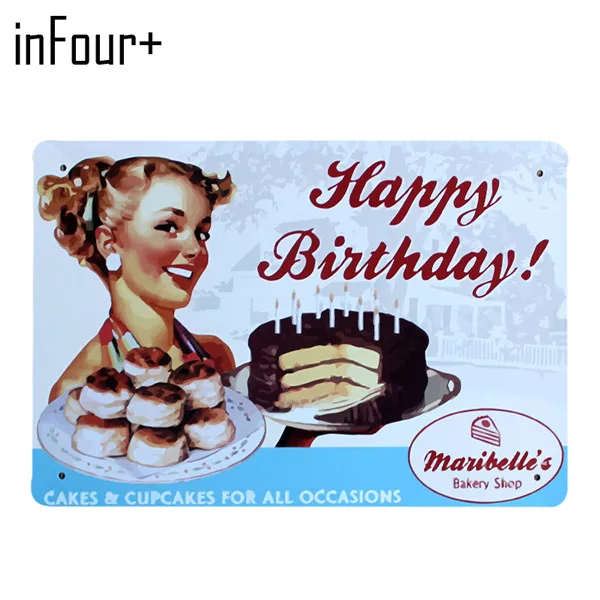 [InFour+] Горячая Красота еда домашний бар для хранения, металл знаки домашний винтажный Декор жестяная барная вывеска винтажные декоративные тарелки декоративное настенное украшение из металла - Цвет: MPA0791