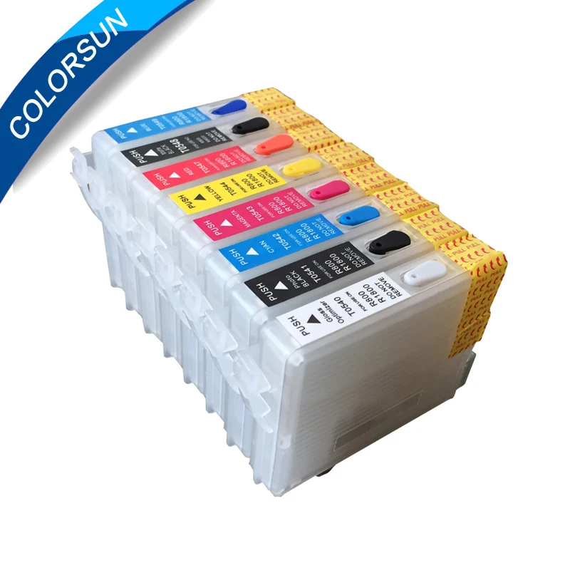 

TOPPARTS 8 color R1800 R800 cartridge empty refillable ink cartridges for epson R800 R1800 with ARC chip T0540 - T0549 cartridge