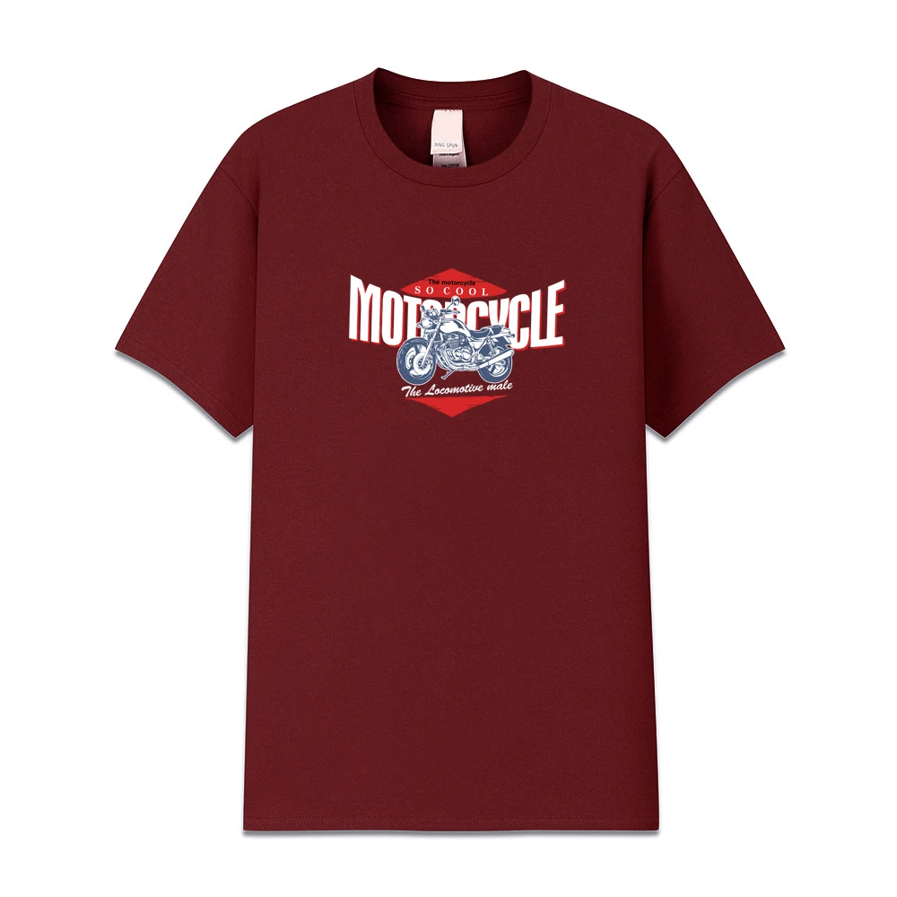 Новая летняя мужская футболка с принтом мотоцикла модная коротким рукавом и