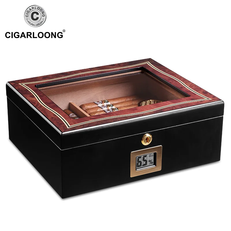 

Spanish Cedar Wood Travel Cigar Humidor Magnets Hygrometer Humidifier For Cohiba Cigars Humidor Case box HH-1901