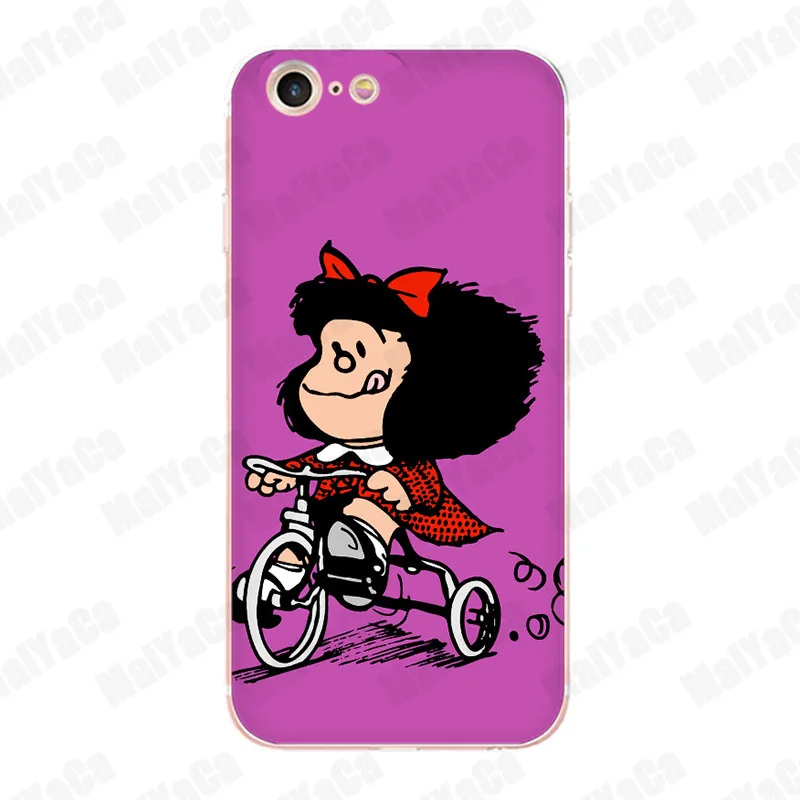 MaiYaCa Mafalda DIY красивые мягкие Аксессуары для телефона чехол iPhone 8 7 6 6S Plus X 10 5 5S SE 5C 4 4S