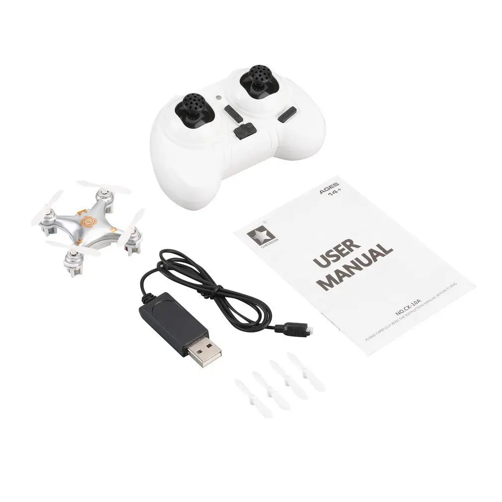 Серебристый CX-10A 2,4 GHz 4CH RC мини-Дрон Квадрокоптер НЛО с безголовым режимом 3D переворачивает и рулоны Квадрокоптер игрушки для детей - Цвет: Серебристый