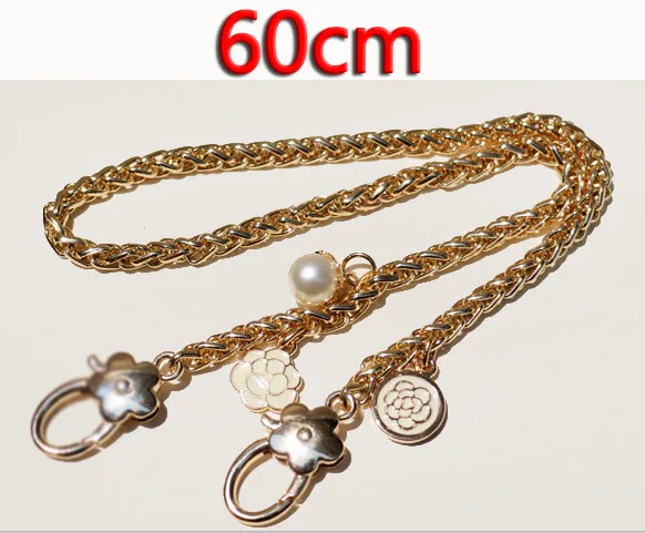 60cm Gold DIY аксессуары 40 см-150 см Сменные золотые металлические цепи плечевые ремни для маленьких сумок, сумки модные 6 мм сумки ручки ремни - Цвет: 60cm Gold