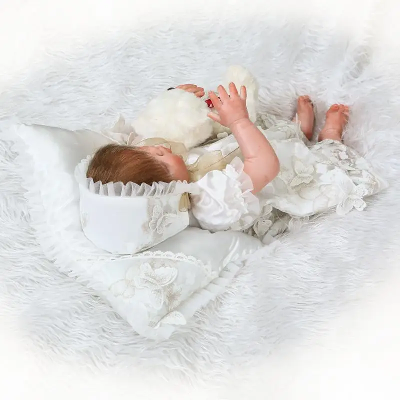 55 см bebe reborn высокое качество девочка Кукла младенцы мягкие силиконовые детские