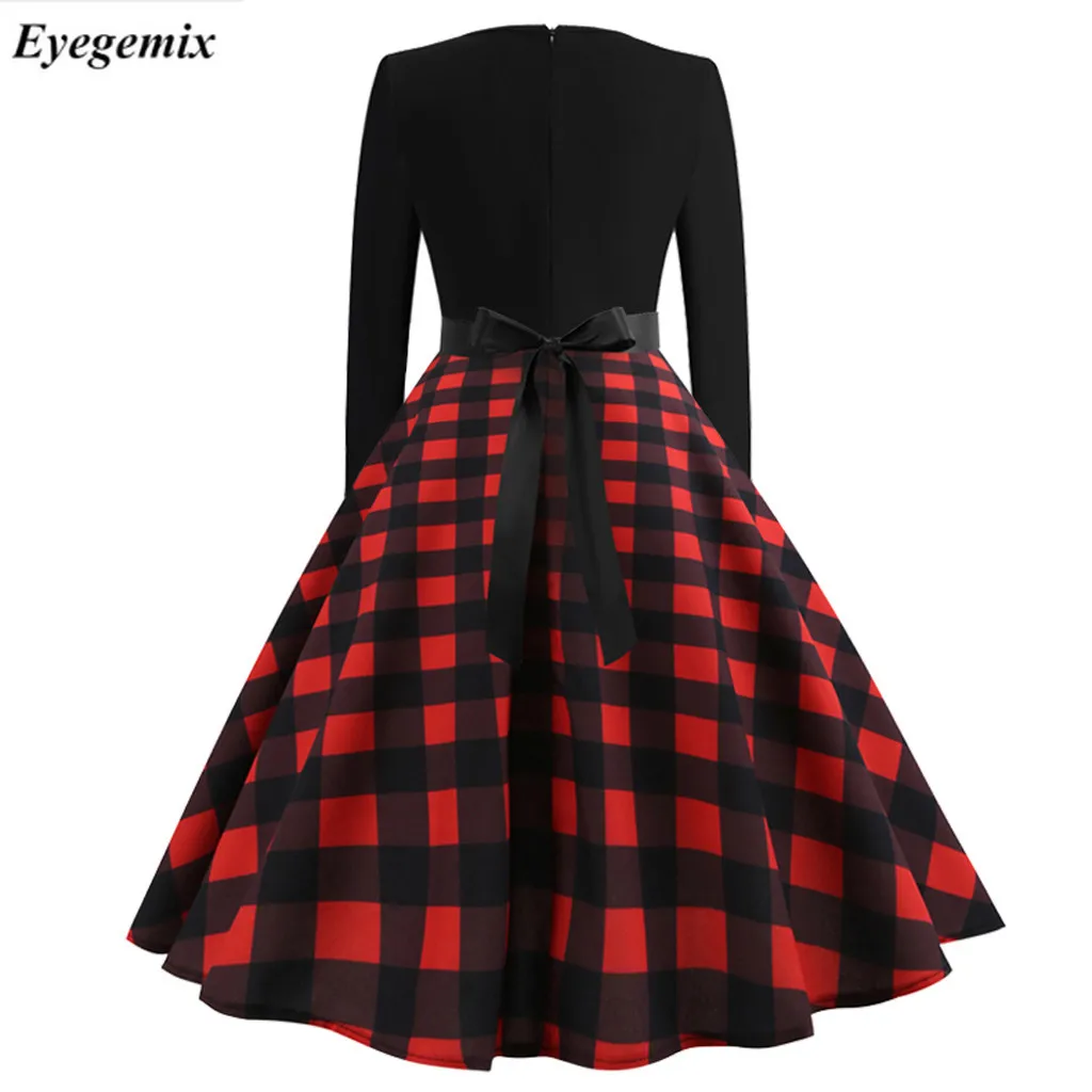 Платье миди с декоративной строчкой Женские повседневные тонкие размера плюс