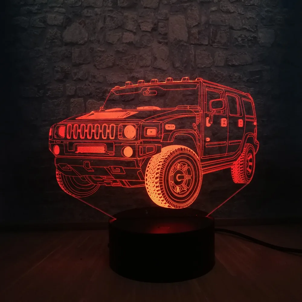 Новый 3D светодиодный светильник для автомобиля ночник иллюзия атмосфера 7 цветов