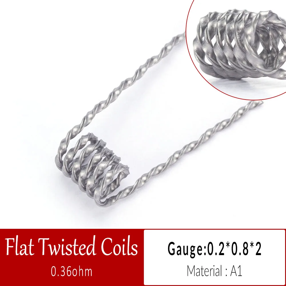 Катушки отец 10 шт./кор. Alien Clapton Flat Twisted Fused Clapton с сопротивлением Quad Тигр нагрева электронная сигарета провод готовые катушки - Цвет: Flat Twisted Coil