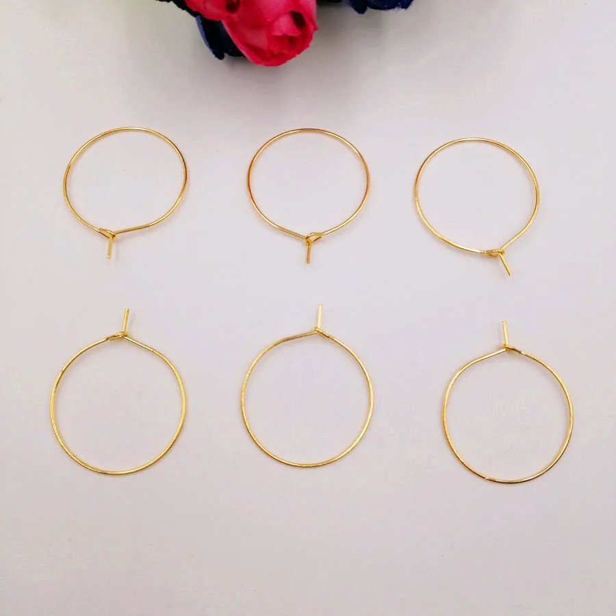 Gold --50pcs 10-100 шт, модные большие круглые обручи, серьги, клипса для ушей, серьги для женщин, ювелирные изделия, сделай сам, висячие серьги, аксессуары для изготовления ювелирных изделий - Цвет: Gold --50pcs