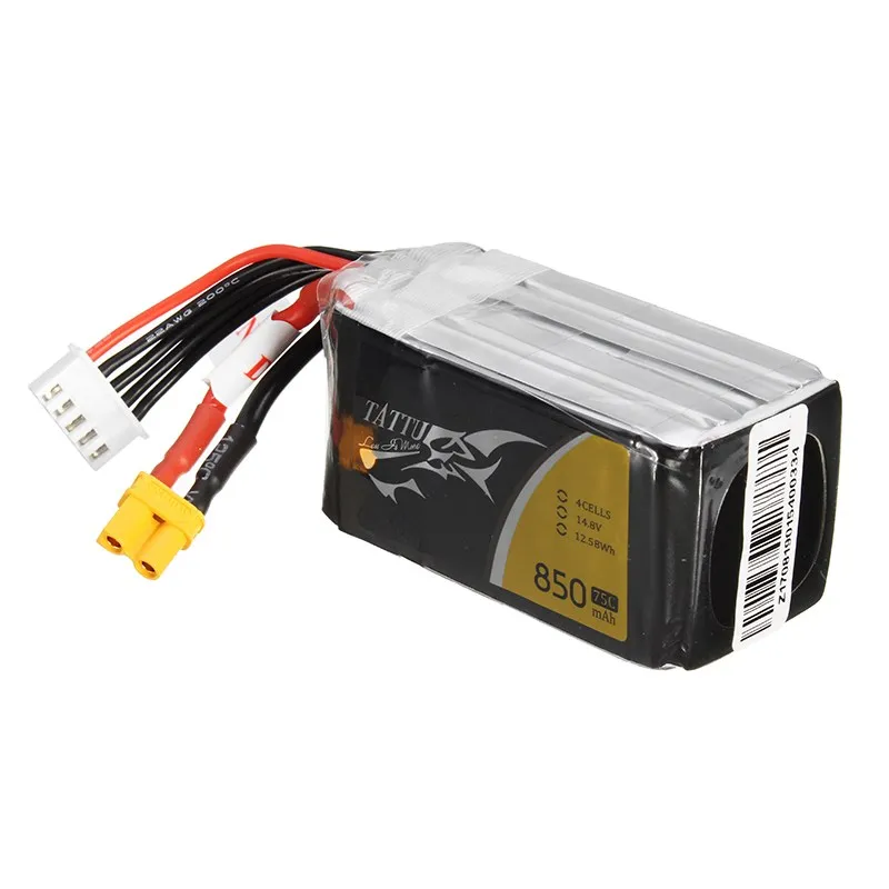 TATTU 14 8 V 850mAh 75C 12 58 WH 4S XT30U F разъем Lipo батарея для RC FPV Quad запасные части батареи