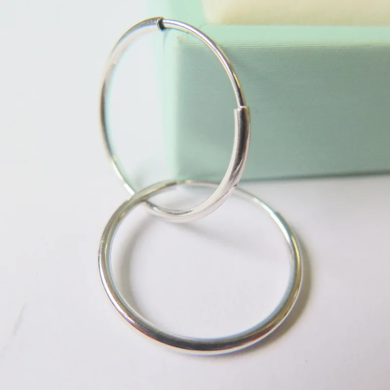 Женские гладкие серьги кольца 18 К белого золота 1 5 2 г|hoop earrings|earrings earringearrings hoop earrings