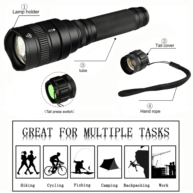 Litwod Z20 XHP70.2 XHP50 zoom Тактический мощный светодиодный фонарик Фонарь для