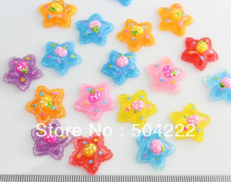 Набор из 250 шт. Милая ручная краска блестящая Звезда с яблоком милый кабошон смолы