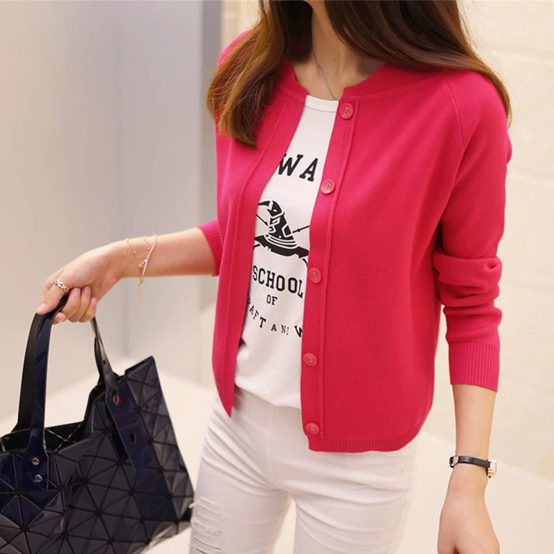 Korean women's sweater cardigan coat a thin and short paragraph 2017 Hitz air jacket |