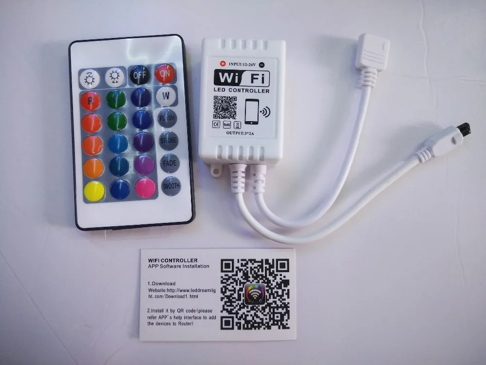 DC12 24V RGB Wifi LED контроллер android/IOS + 24Key ИК пульт дистанционного управления для SMD 5050 3528