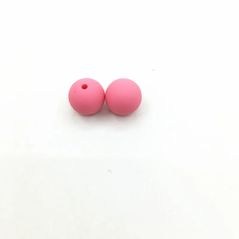 pink Новые Силиконовые Круглые бусины для прорезывания зубов 15 мм оптом детские бусины для прорезывания зубов пищевые бусины из силиконовой резины Силиконовые бусины для прорезывания зубов - Цвет: pink
