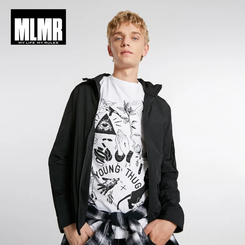 JackJones MLMR мужской контрастный с длинными рукавами стоячий воротник светильник куртка ветровка Джерси велосипед/велосипед кожа M | 218321567