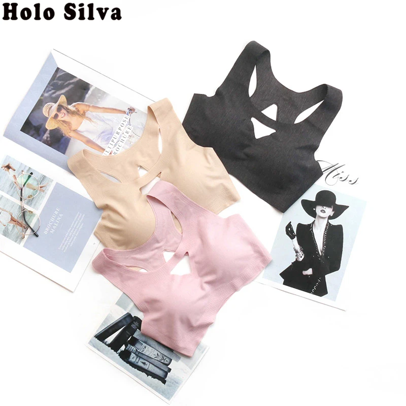Women Seamless Deep V Sleeping Wire Free Bra Full Cup Padded Wireless Thin Japanese Push Up Vest Crop Tops | Женская одежда