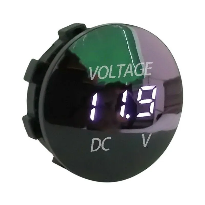 Белый Hiyork Автомобиль Мотоцикл DC 12 V-24 V светодиодный Панель цифровой Напряжение метр Дисплей вольтметр Водонепроницаемый измерителем влажности и температуры для Авто Лодка ATV UTV - Цвет: Белый