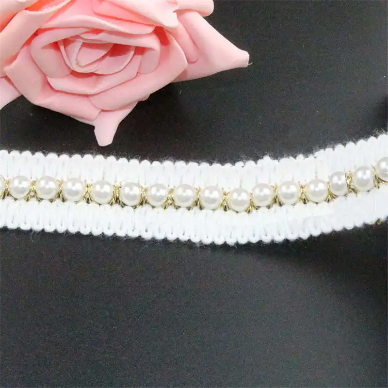 DoreenBeads/кружевное нижнее белье с имитацией жемчуга и кружевной отделкой белая