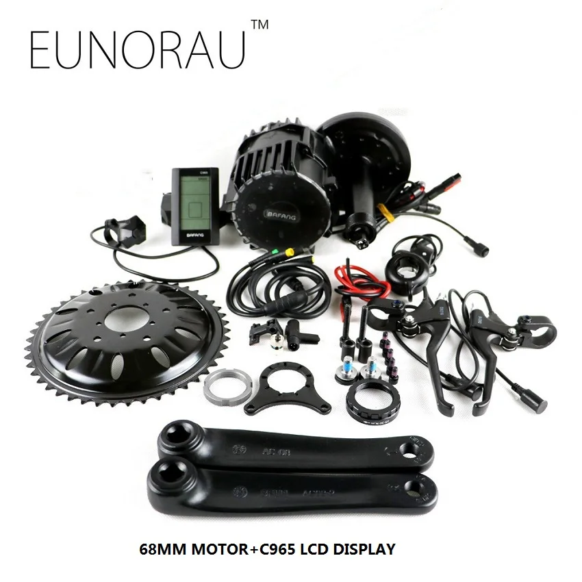 Bafang BBSHD 48V1000W электровелосипед электрический велосипед мотор 8fun mid drive велосипед конверсионный Комплект красочный дисплей Bafang M615 - Цвет: 68MM and C965LCD