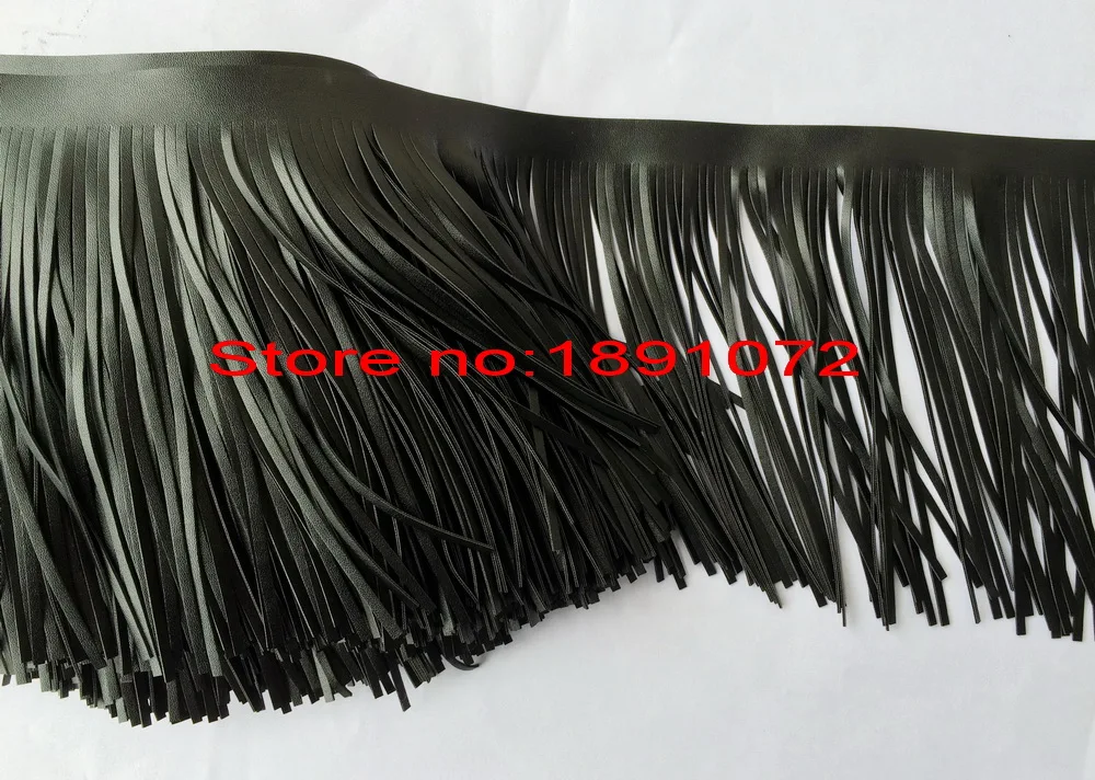 Черная двухсторонняя отделка из искусственной кожи с бахромой аксессуары для