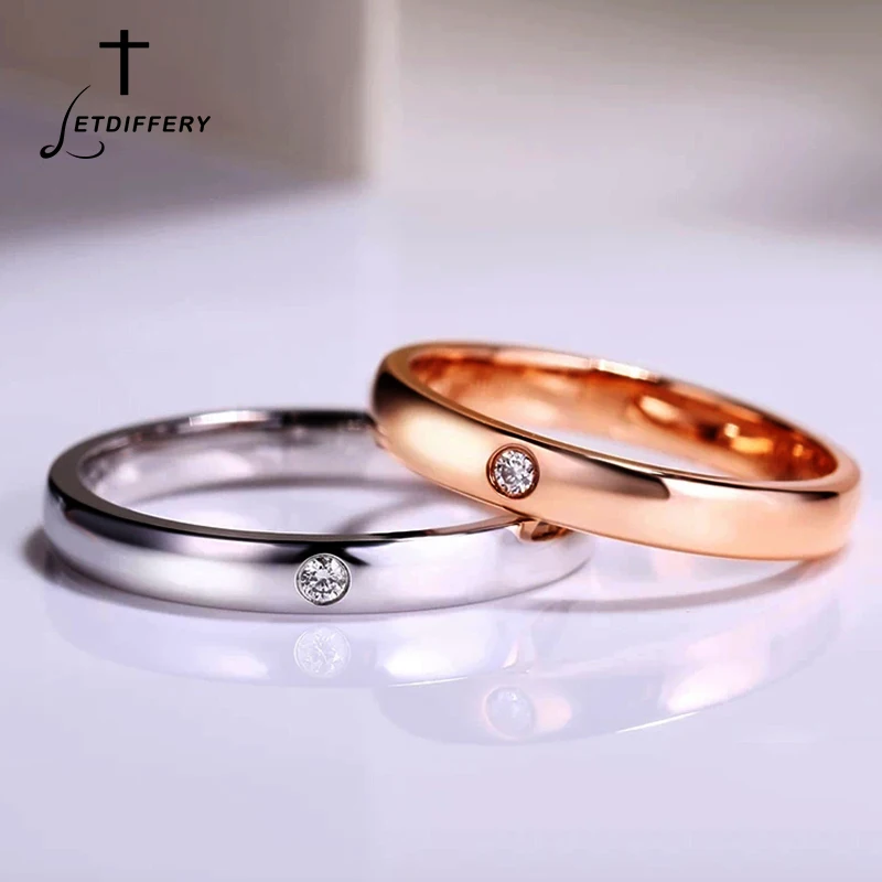 

Letdiffery Stainless Steel Ring For Women Simple Cubic Zirconia Engagement Fashion Jewelry Rings Wholesale