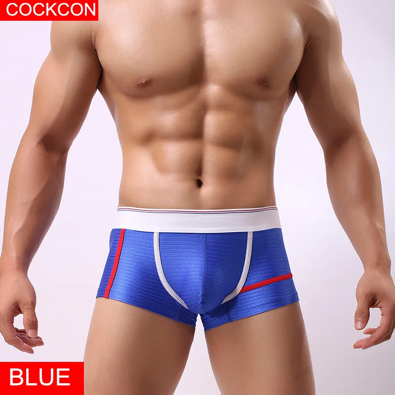 Новое поступление 2017 модные мужские дышащие трусы боксеры из ледяного шелка