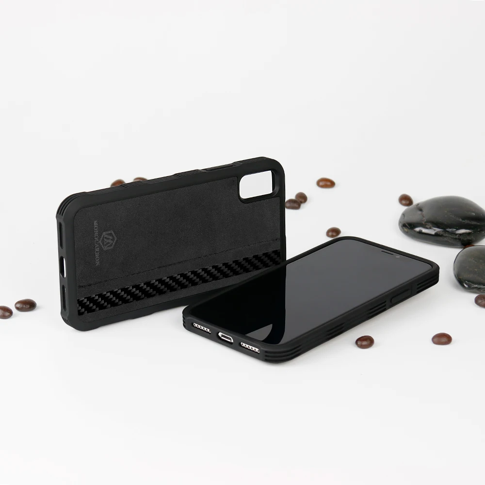 Чехол Mcase из мягкого ТПУ и углеродного волокна для iPhone X чехол Alcantara