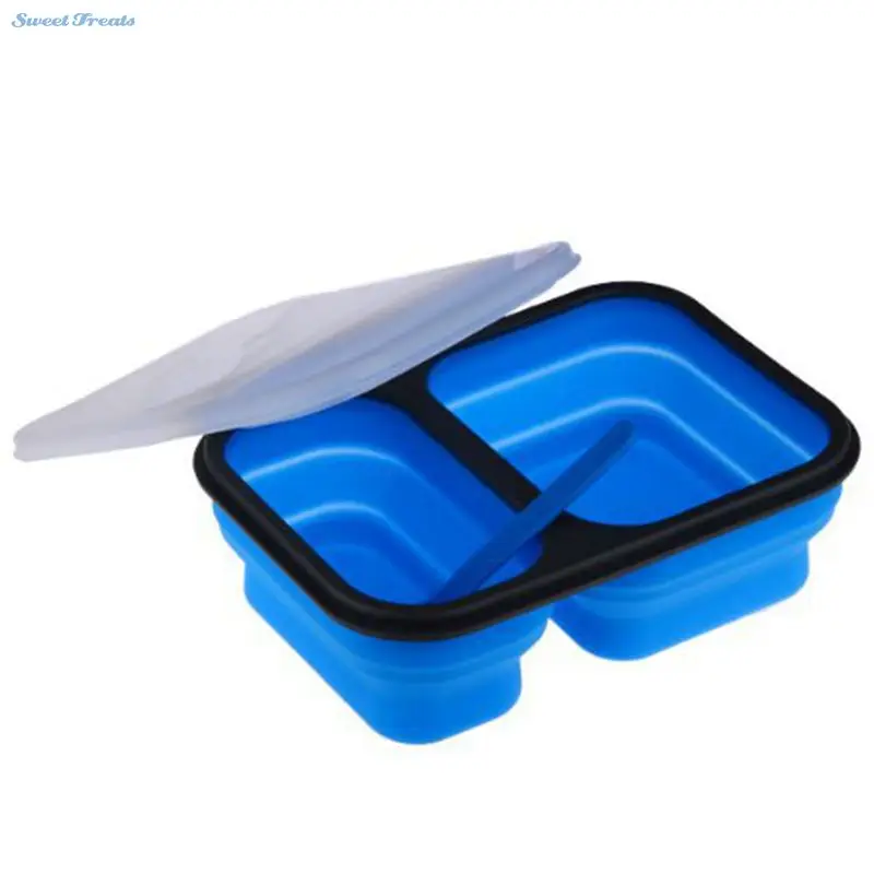 Коробка для завтрака с 2 отсеками и столовыми приборами|collapsible lunch box|lunch compartmentsbox