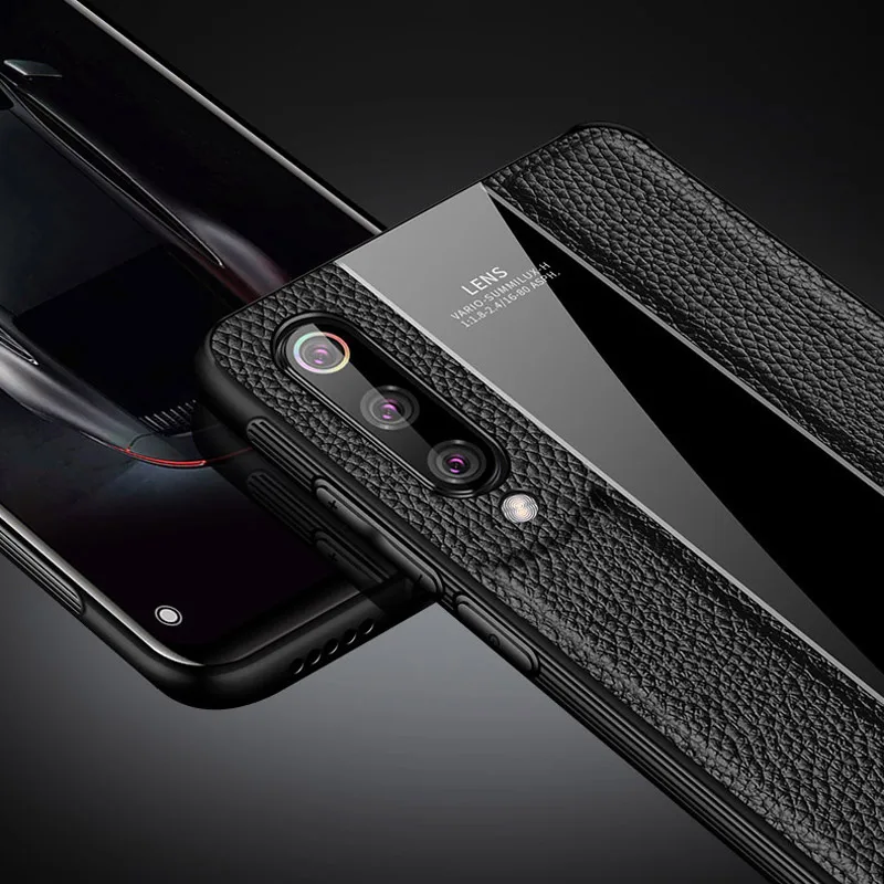For Xiaomi Mi 9 Case Genuine Leather Phone Bag SE Porsche Design TPU Edge Glass Cover Mi9 |