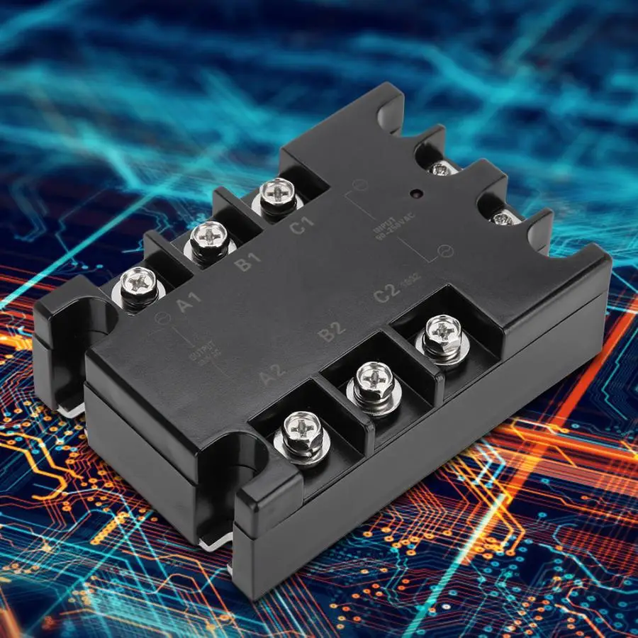 TSR-40AA-H 3-фазный 40A AC-AC твердотельные реле SSR Вход AC90-250V нагрузки AC24-480V Напряжение