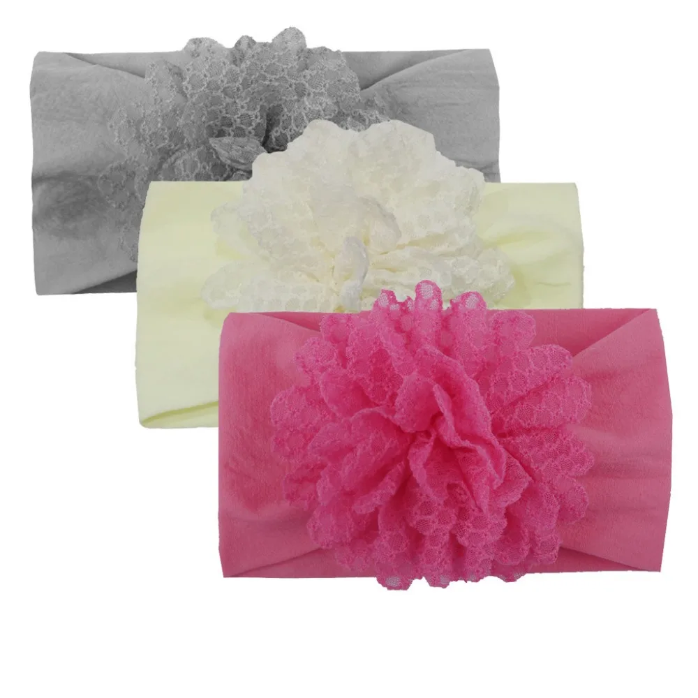 3 шт. повязка на голову с цветочным рисунком для маленьких принцесс аксессуары