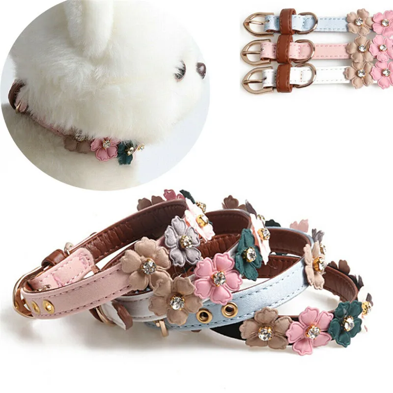 Милый цветок Шипованная собака искусственная кожа девчачий щенок кошка