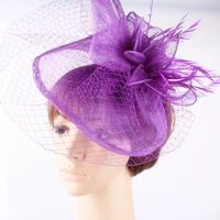 elegant sinamay hats nice fascinators with veil for wedding hats bridal hats party headwear derby cocktail hats 21 colors of1543