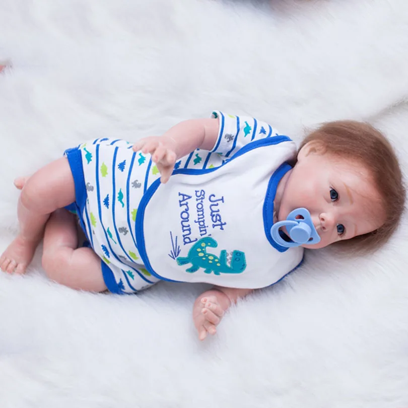 

50cm Soft Silicone Reborn Baby Dolls Toy Lifelike 20inch Vinyl Newborn Handsome Boy Babies Alive Toy Dolls Child Plush Toy Gift