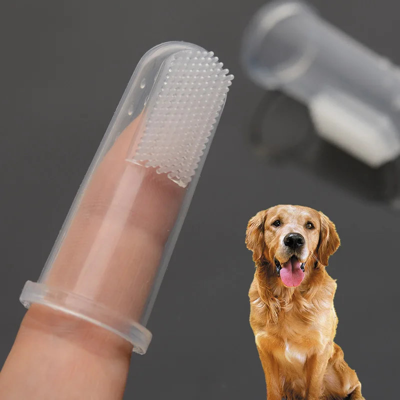 Резиновая зубная щетка для питомцев игрушки собак силиконовая перчатка защиты