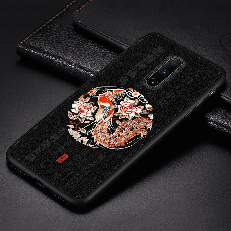 phenix Роскошный мягкий кожаный чехол для OnePlus 7 7pro чехол для телефона s Силиконовый противоударный традиционный благоприятный защитный чехол - Цвет: phenix