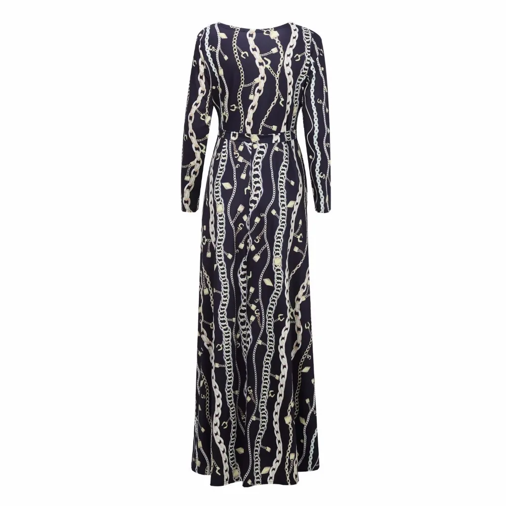 Женское платье tilapia Золотое длинное большого размера с принтом chian на весну и