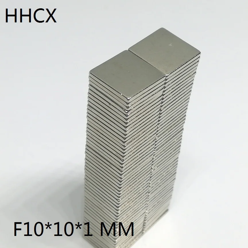 300 шт./лот магнит 10x10x1 мм N35 Сильный квадратный NdFeB редкоземельный магнит 10*10*1 мм неодимовые магниты 10 мм x 10 мм x 1 мм