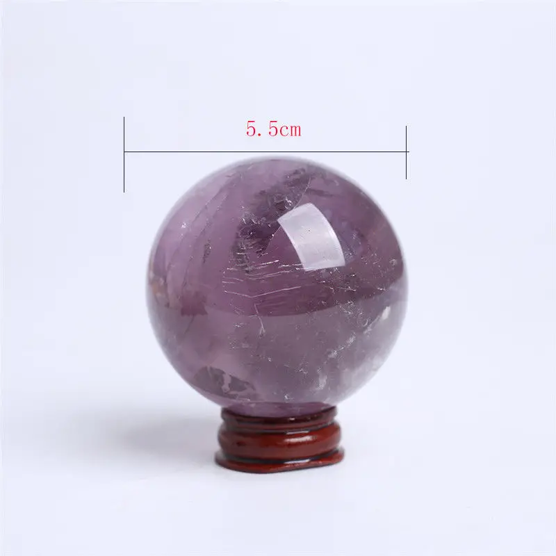 

Natural Amethyst Quartz Purple Crystal Ball Sphere Healing Reiki Gemstone+Stand
