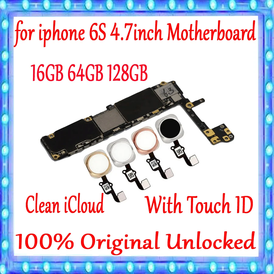 Материнская плата для iphone 6S 4 7 дюйма 16 ГБ 64 128 оригинальная разблокированная